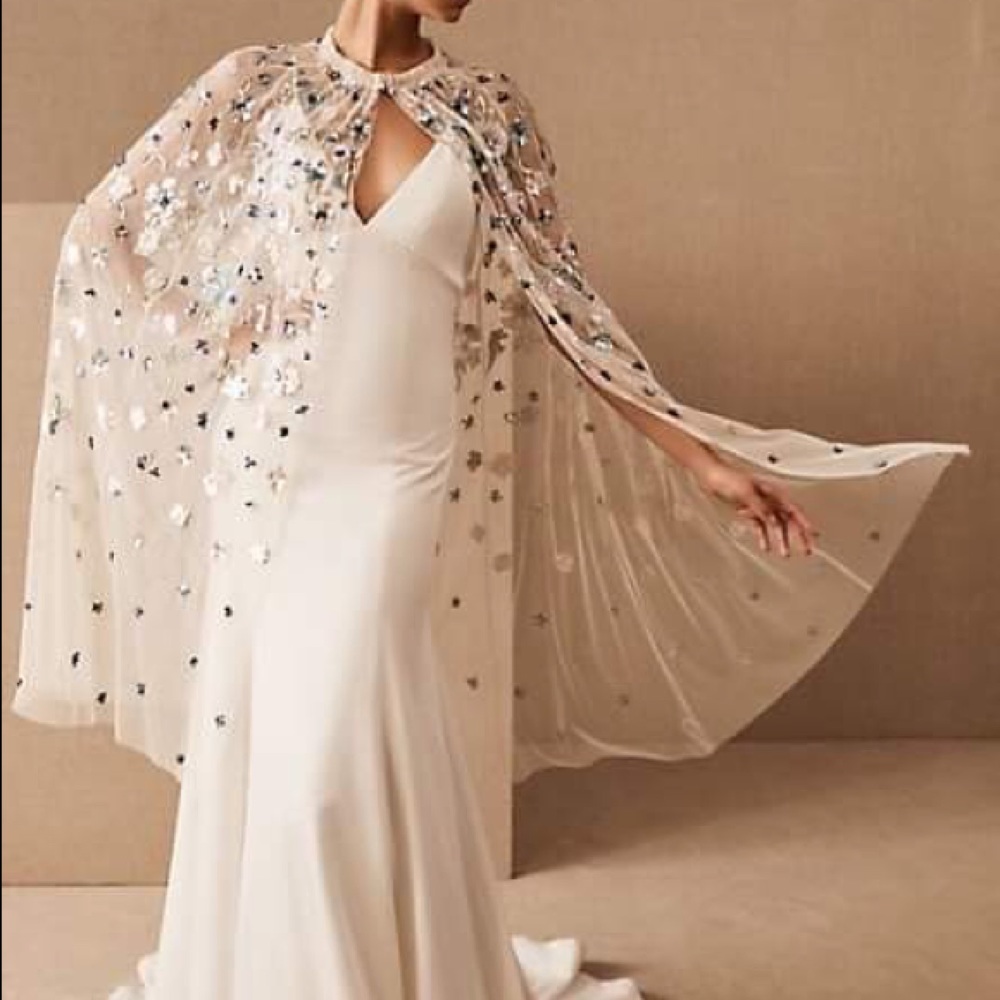 Needle and Thread bridal evening sequences cape